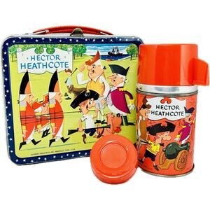 Aladdin 1964 HECTOR HEATHCOTE Metal Lunchbox with Thermos Terrytoons